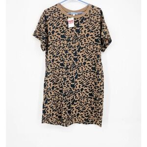 BP‎ Short Sleeve T-Shirt Dress Leopard Print Brown Size XXS *New with Defects*